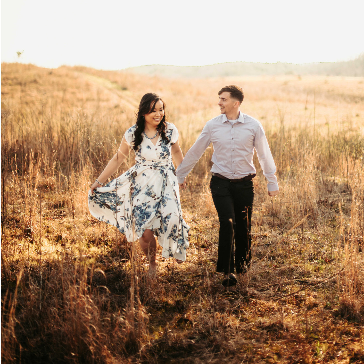 Engagement photos in Columbiana on the Crumpton Quail Farm