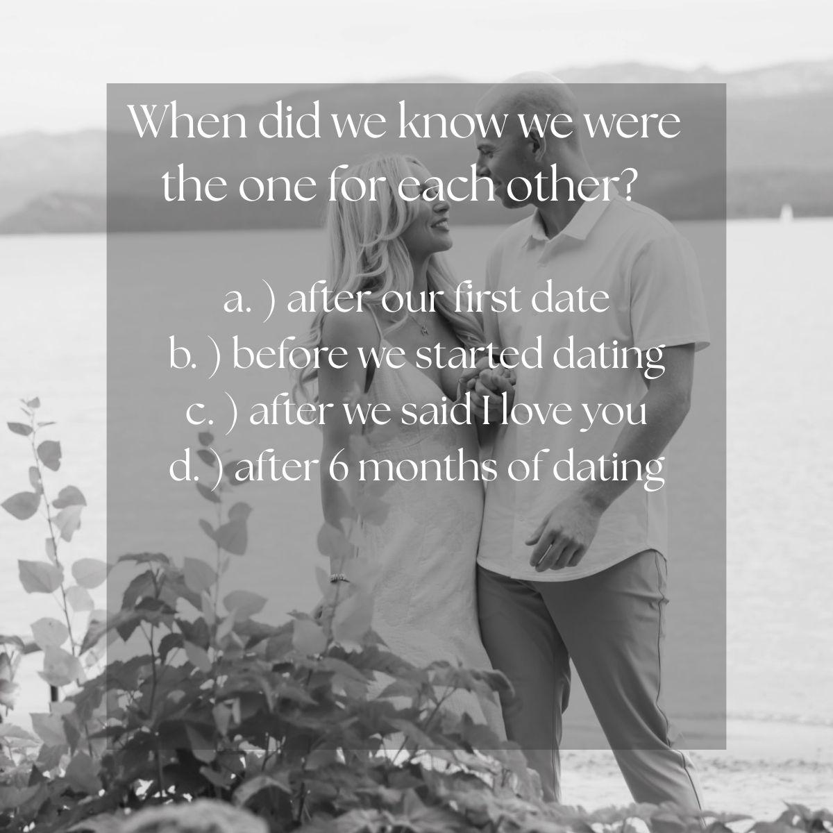 a & b. ) Haydon knew Madi was the one before they even started dating, and Madi knew he was the one the moment leaving him after their first date felt like leaving home.