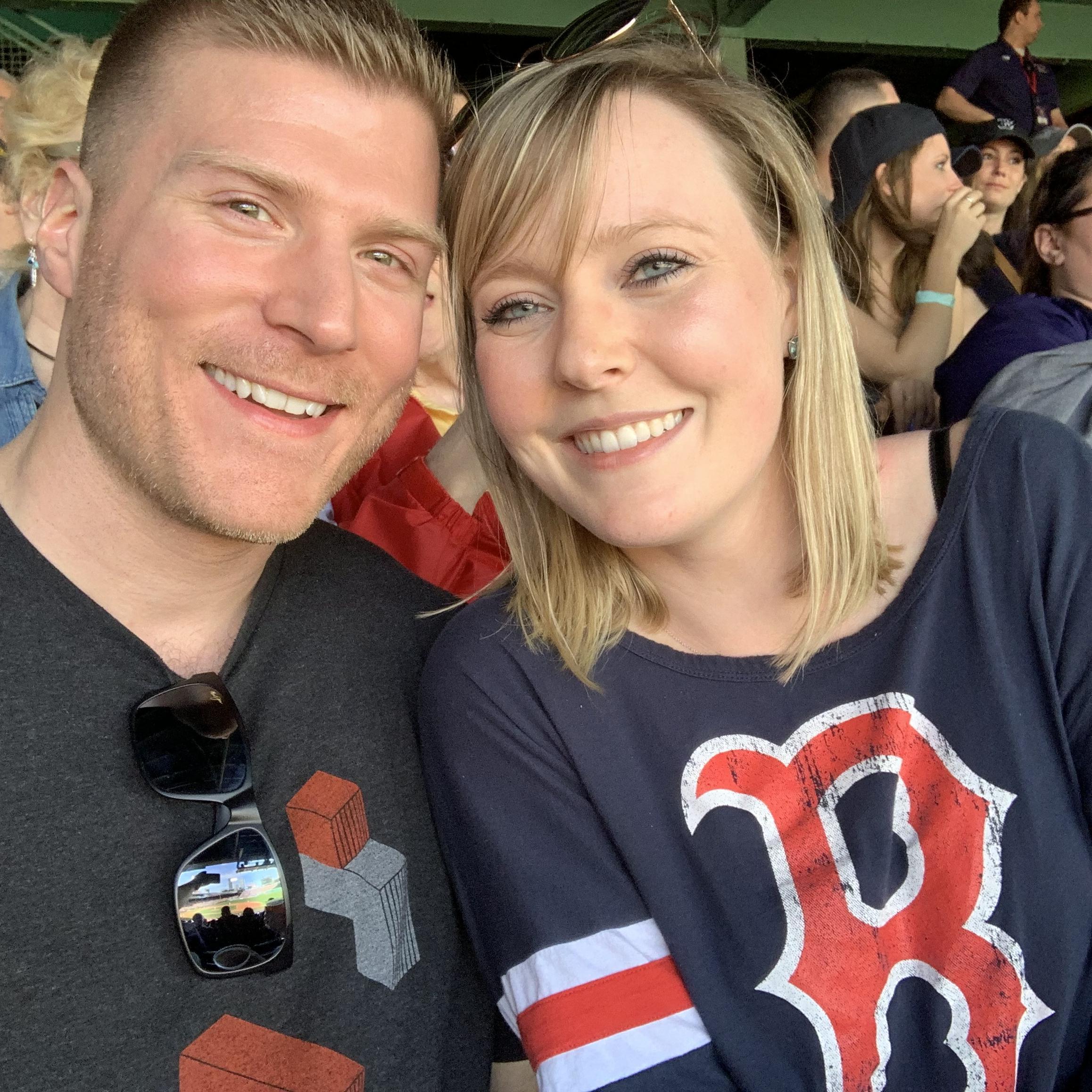 Our first weekend away - we were both very happy that the other was a fan of Boston sports!