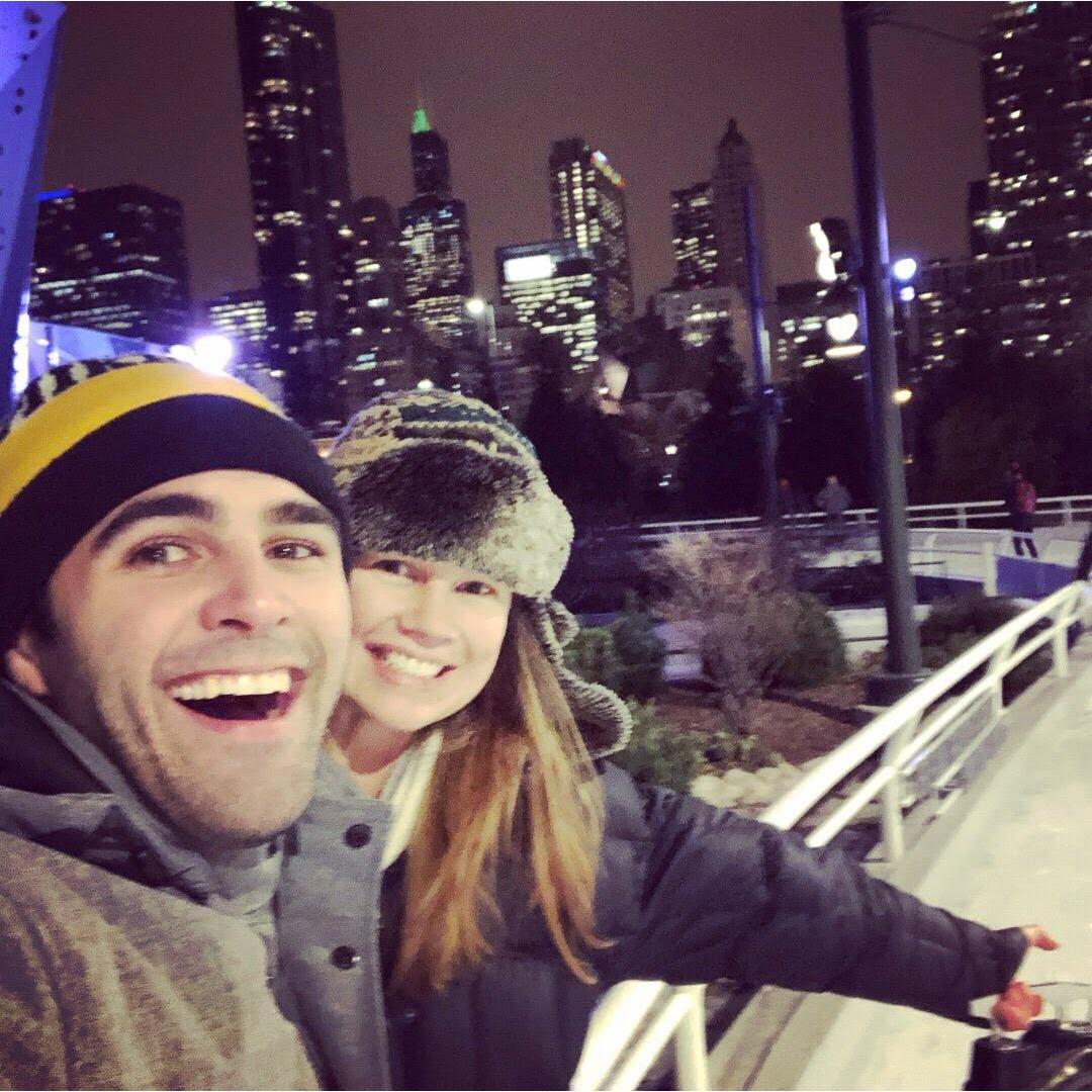 Ice skating at the ribbon downtown