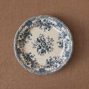 FLORAL EARTHENWARE DESSERT PLATE
