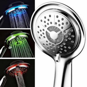 HotelSpa® All-Chrome LED Handheld Shower with Air Jet LED Turbo Pressure-Boost Nozzle Technology