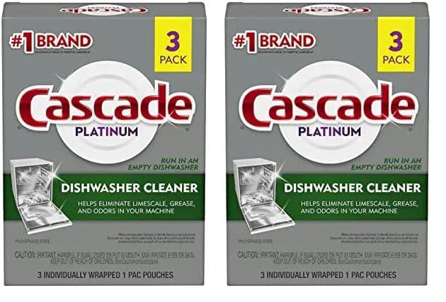 Cascade Platinum Dishwasher Cleaner, 3 count (Pack of 2)