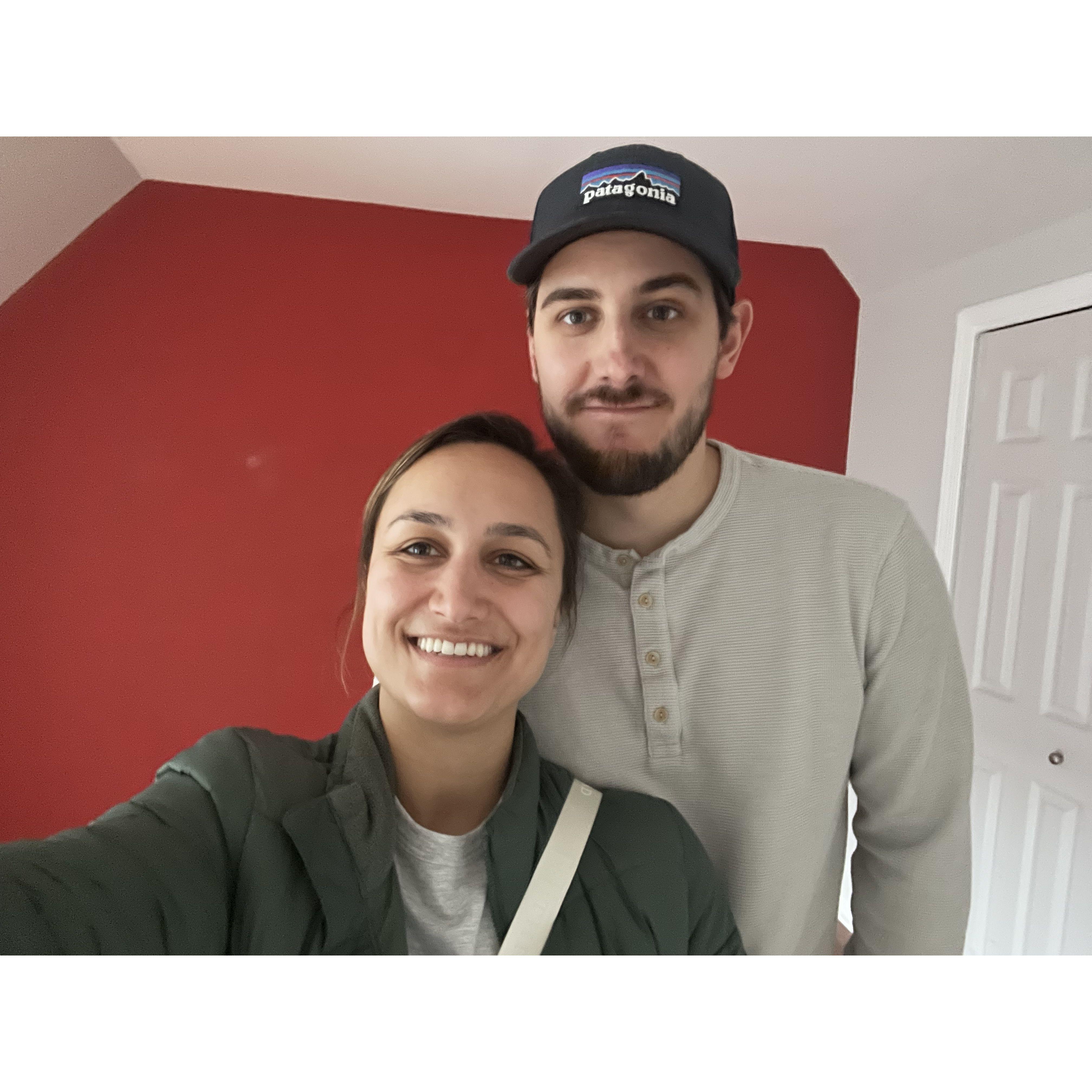 The first wall we (well, Adam) painted in our house!
