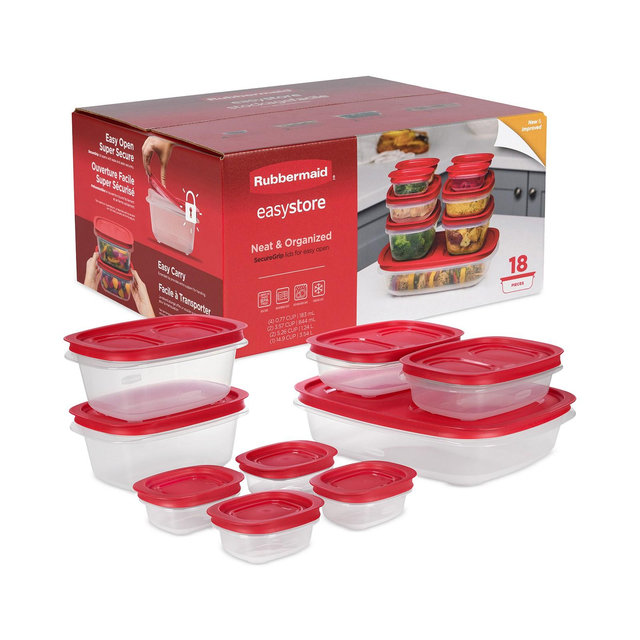 Rubbermaid EasyStore Large Food Storage Containers with Lids, 18-Pc. Set