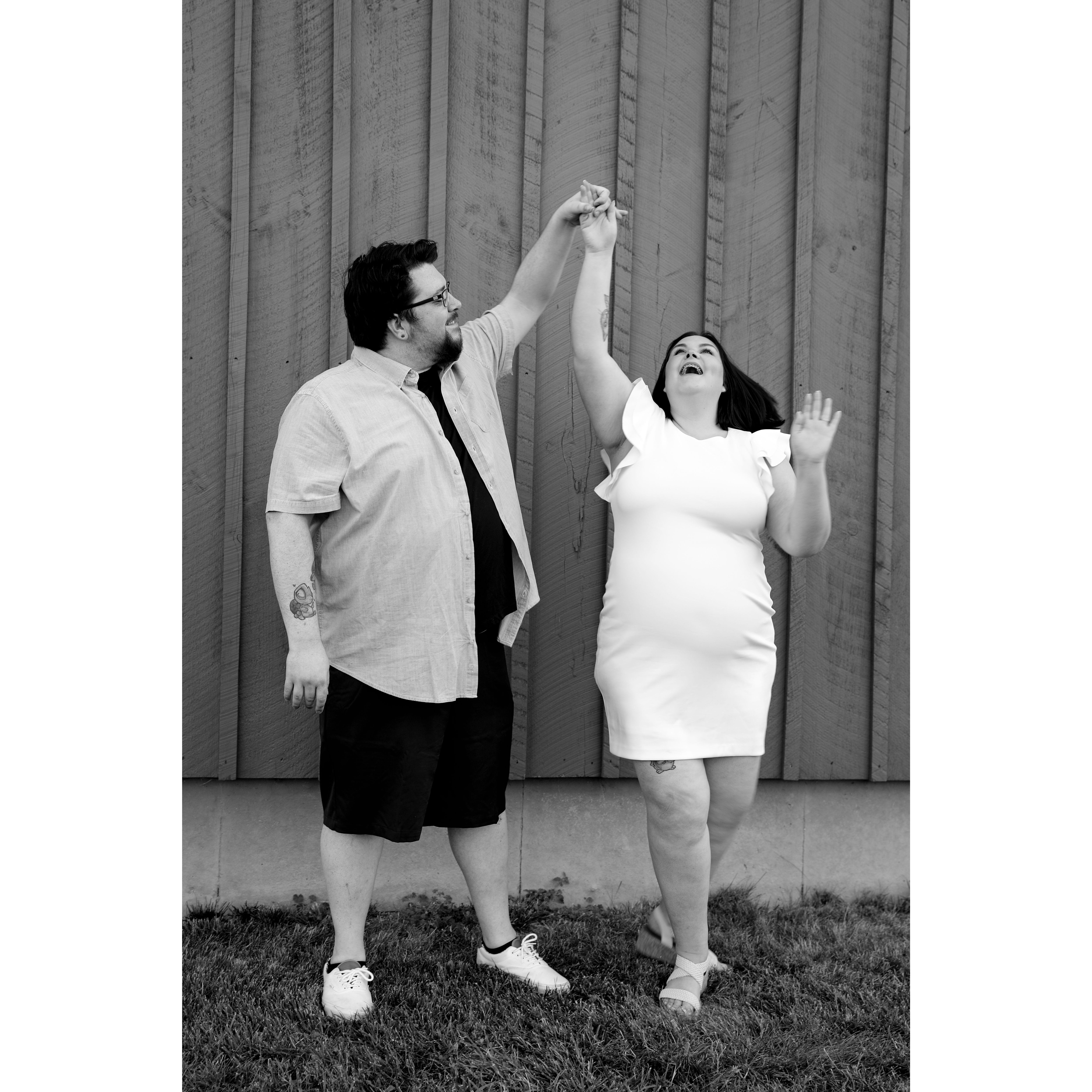 Engagement photoshoot at Sunset Ridge Lavender Farms. Photographer was Bloom Photography, LLC