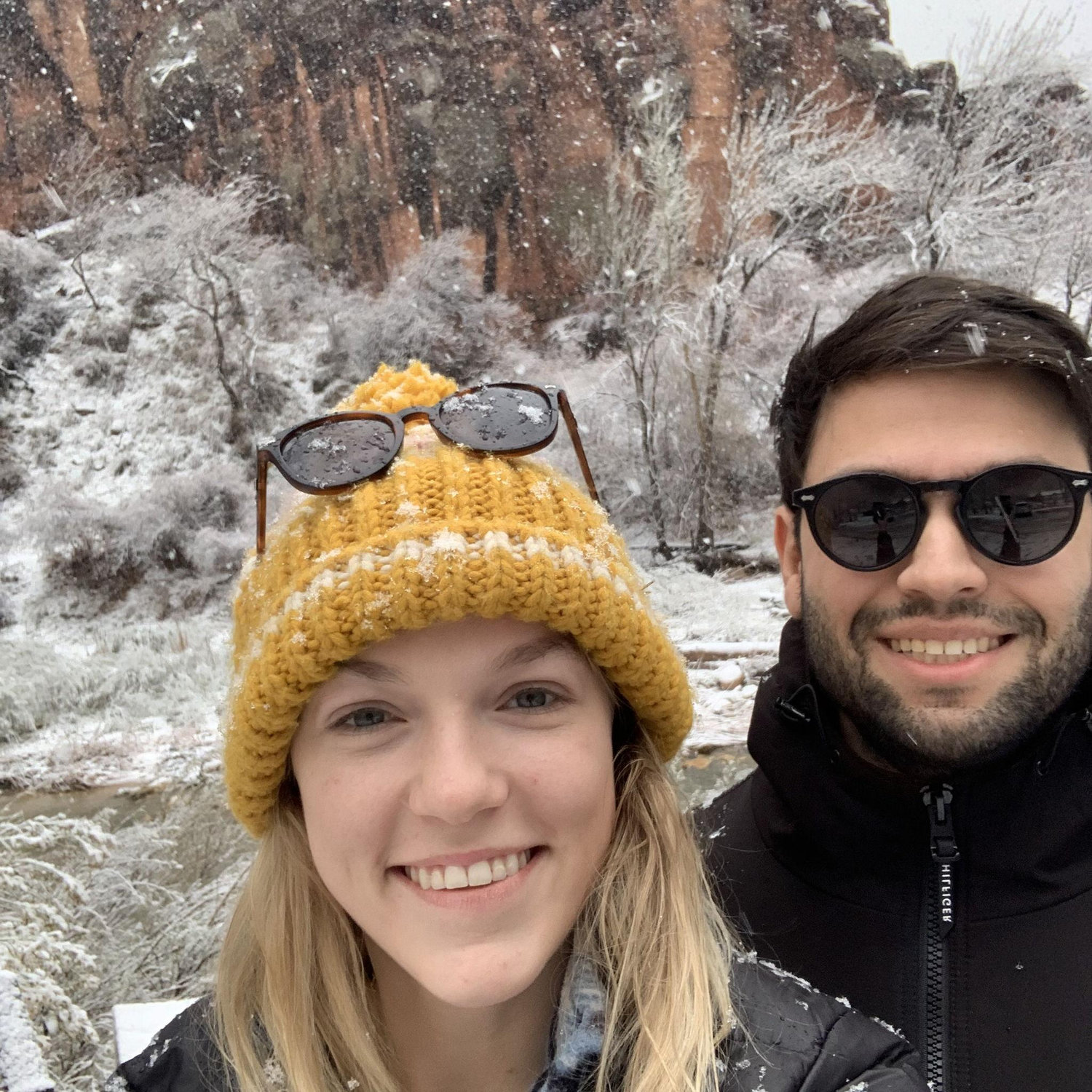 January 2023 - We were lucky enough to get a snowy day when we stopped in Zion on our trip from Colorado to California.
