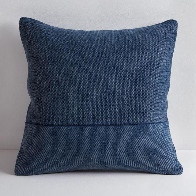 Cotton Canvas Pillow Cover with Down Alt Insert, Midnight, 18"x18"