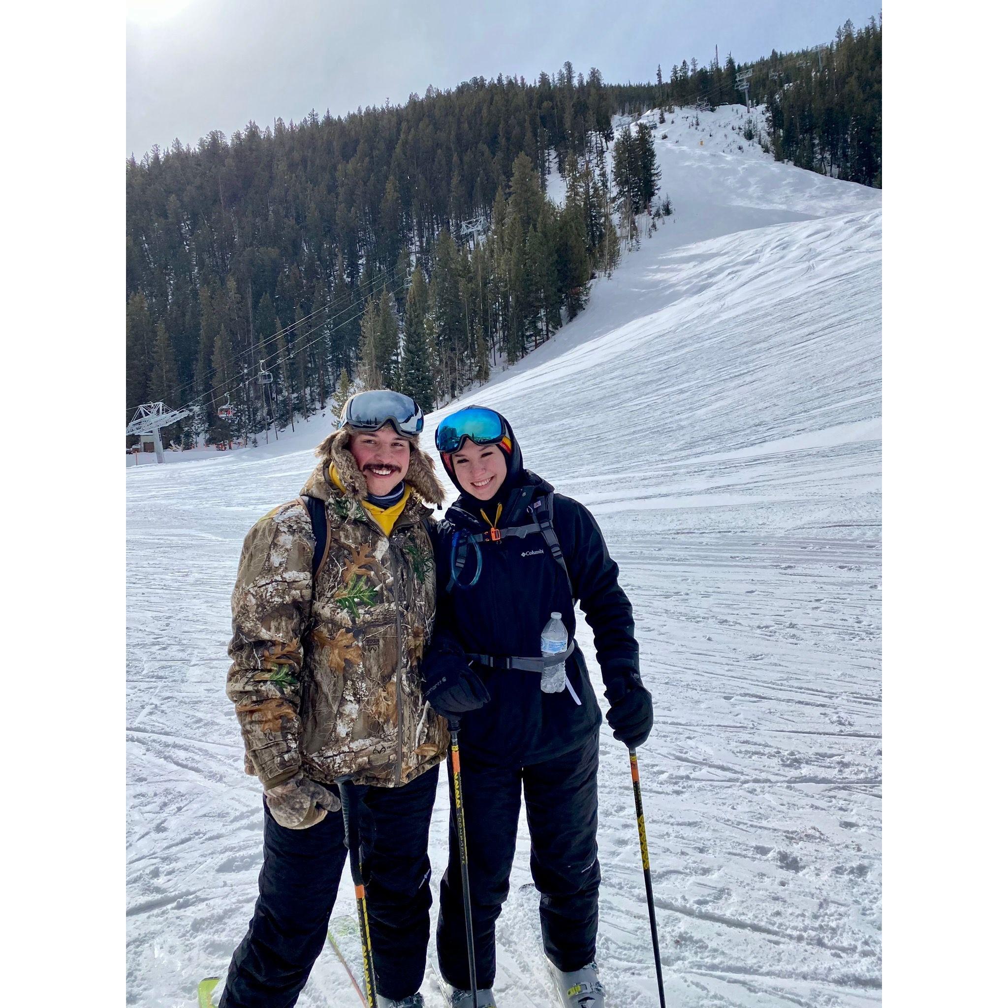 Skiing in Keystone, CO, 2022
