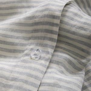European Linen Stripe Duvet Cover Set | Mist/White Stripe | Full Queen