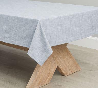 Organic Cotton Casual Tablecloth (Blue Chambray Color)