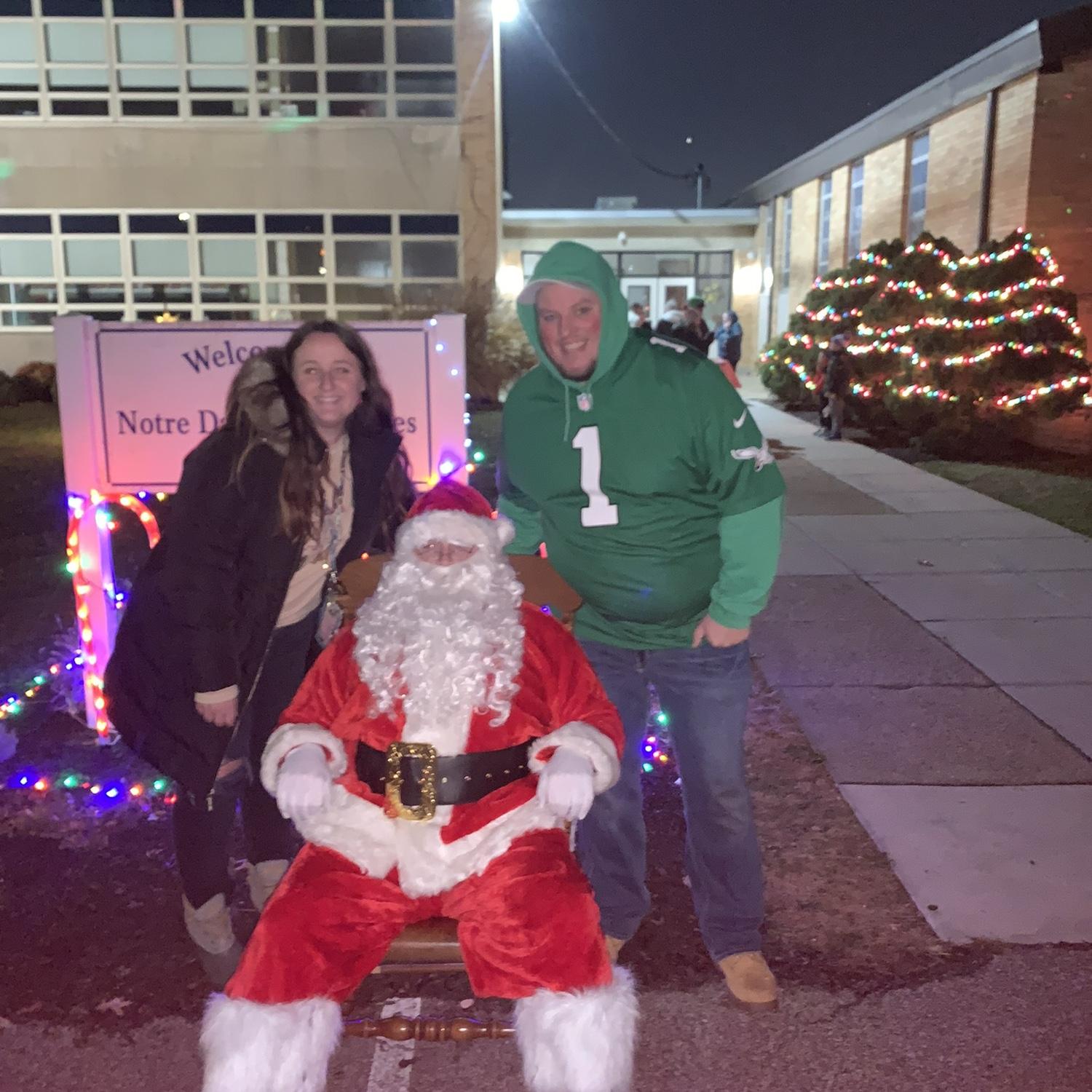 Yearly tree lighting! 
This year Catherine asked santa (Andrew Caponi) for an engagement ring! 
Obviously not knowing Andrew Connelly just bought it!