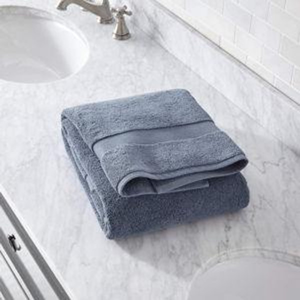 Crate & Barrel Evening Blue Bath Towel