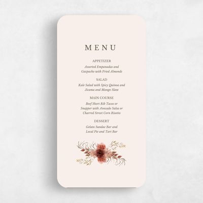 Beige Rounded Wedding Menu - Monahan