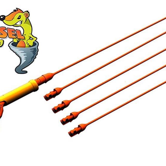 FlexiSnake Drain Weasel Sink Snake - Drain Clog Remover Kit Includes Rotating Handle and 5 Micro-Hook Refill Wands - Thin, Flexible and Easy to Use - Safe for Most Drains and Grates - Made in the USA