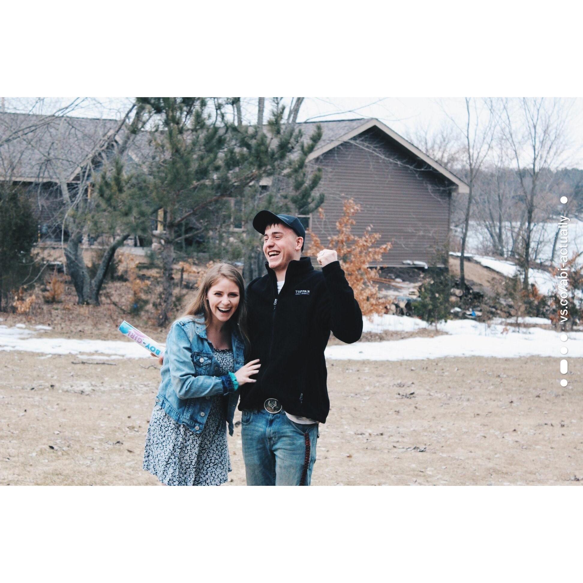 The day we found out Everett was a boy. Also happened to be the day we got engaged.