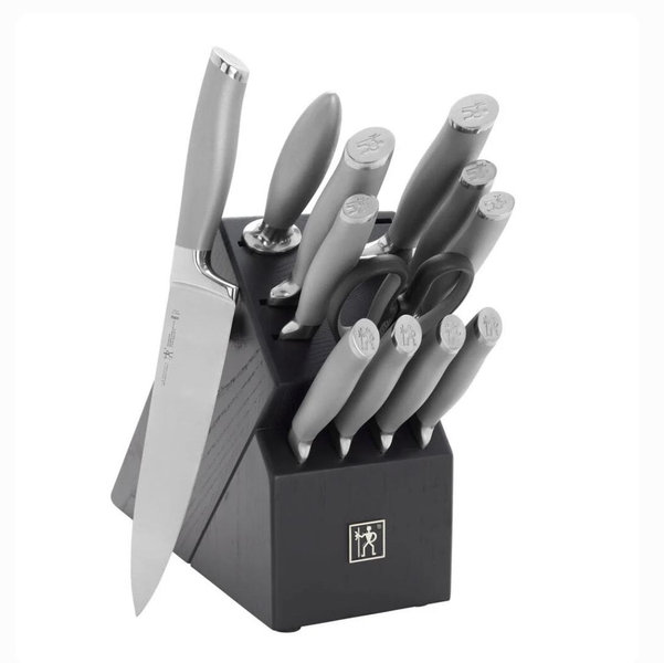 Henckels Modernist 13-pc Knife Set with Black Block, Chef Knife, Paring Knife, Steak Knife, Black, Stainless Steel