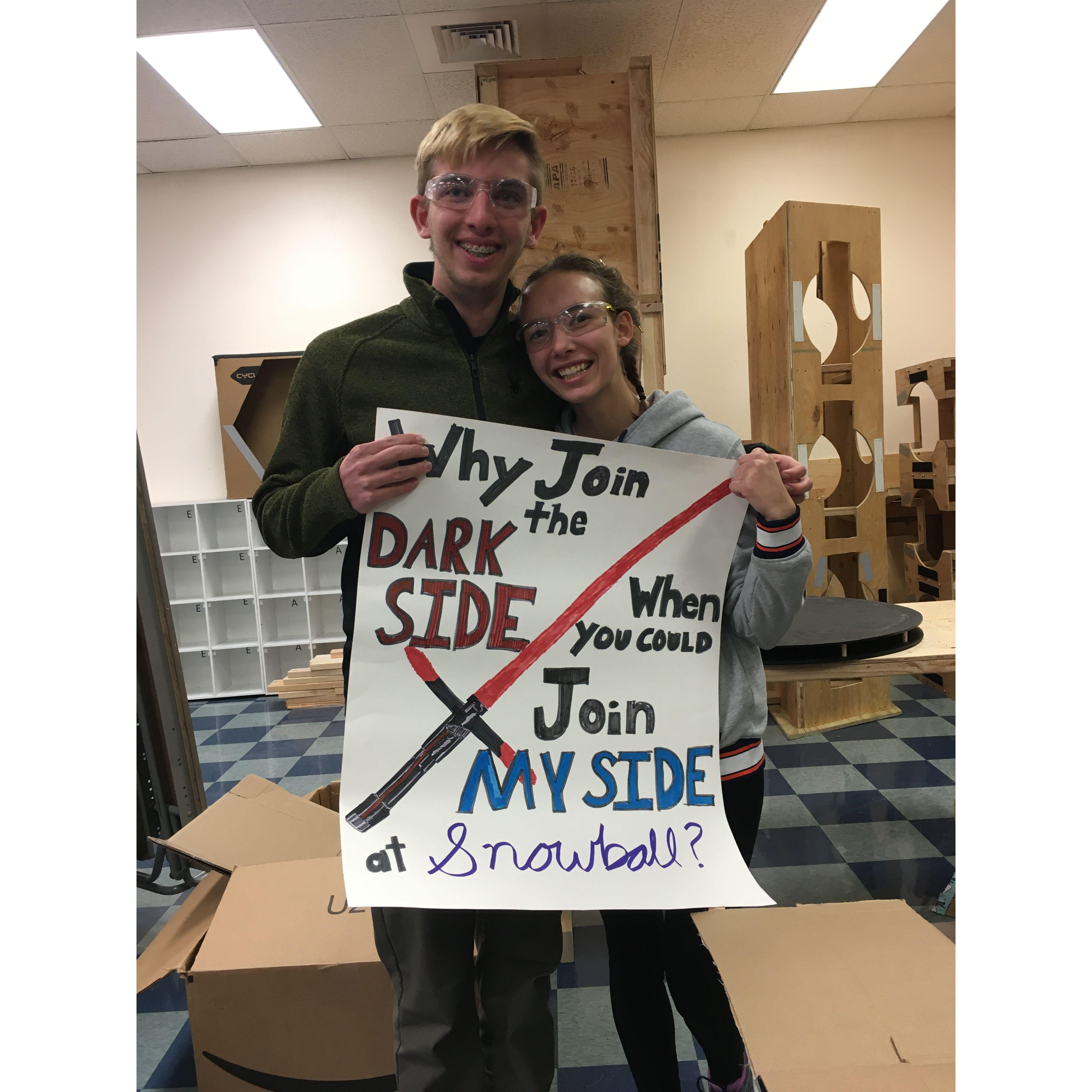 Snowball 2020 - Asked at robotics and with a Star Wars pun... how nerdy can you get!