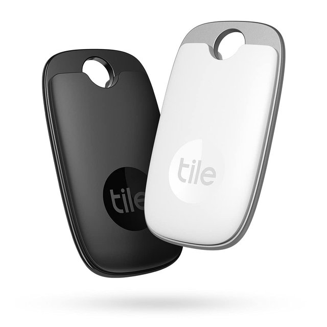 Tile Pro (2022) 2-Pack (Black/White). Powerful Bluetooth Tracker, Keys Finder and Item Locator for Keys, Bags, and More; Up to 400 ft Range. Water-Resistant. Phone Finder. iOS and Android Compatible.