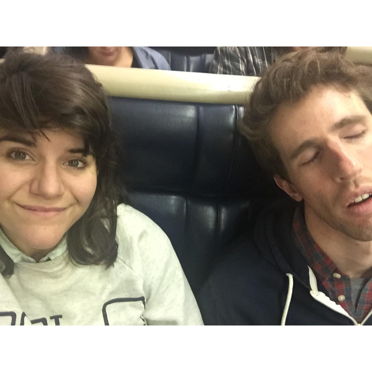This is one of the first pictures Sarah took of Alex sleeping. They are on the Metro North on the way to Beacon to celebrate Sarah's birthday.