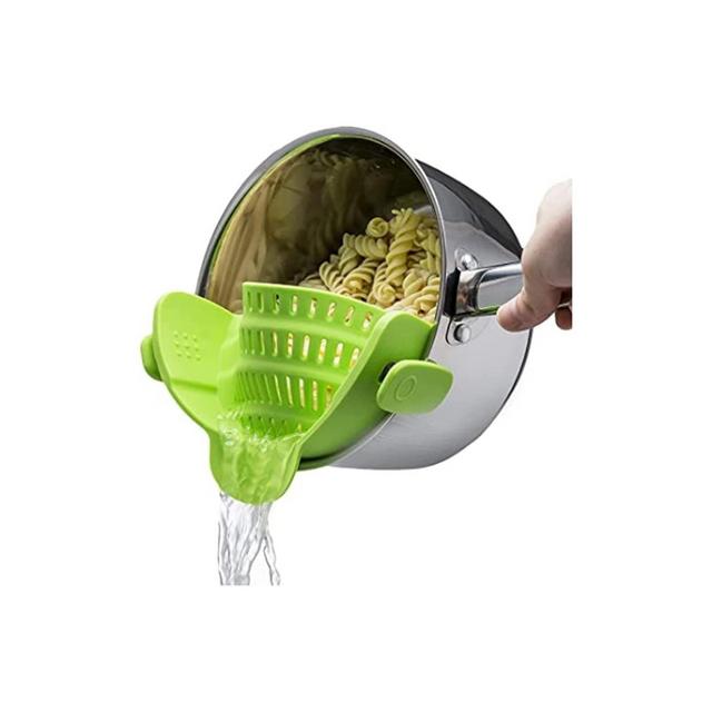 Kitchen Gizmo Snap N Strain Pot & Pasta Strainer - Green