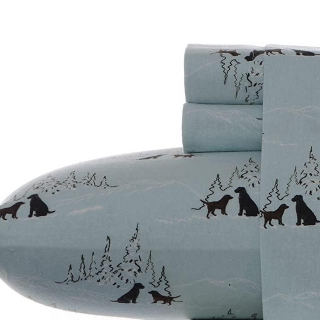 Eddie Bauer Dog Friends Flannel Sheet Set, Queen