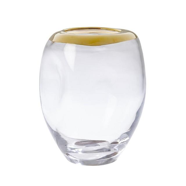 Organic Formed Glass Vase, Gold, Medium
