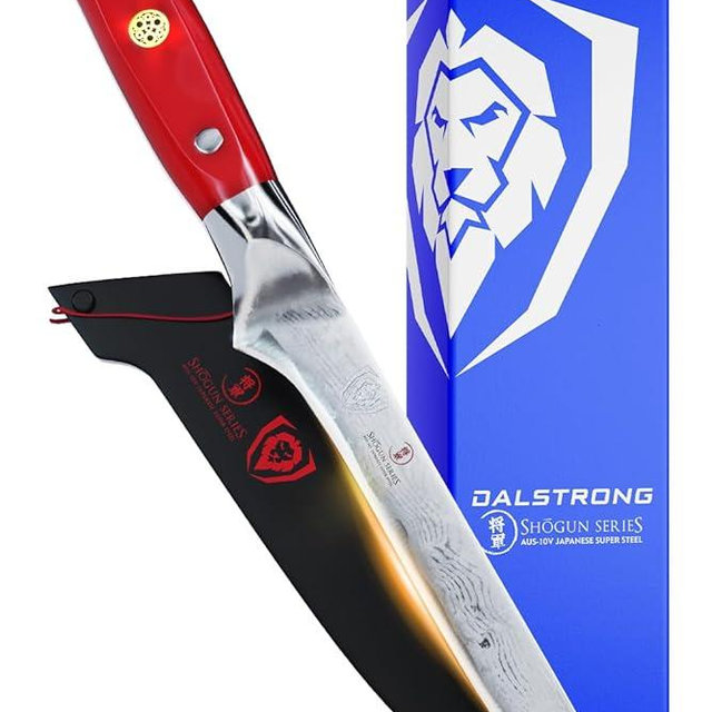 Dalstrong Boning Knife - 6 inch - Shogun Series - Japanese AUS-10V Super Steel Knife Gift- Vacuum Treated- Crimson Red ABS Handle - Razor Sharp Fillet Knife - Meat Cutting, Carving, Trimming w/Sheath