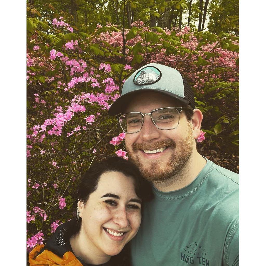 Enjoying the spring bloom at the Azalea Gardens.