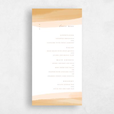 Honey, Yellow Wedding Menu - Halloway