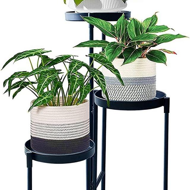 NADONEL Plant Stand Indoor Outdoor 3 Tier Metal Plant Stands for Multiple Pots Corner Plant Shelf Rack Tiered Flower Holder Stands Iron Potted Planter Shelves for Patio Balcony Garden - Black
