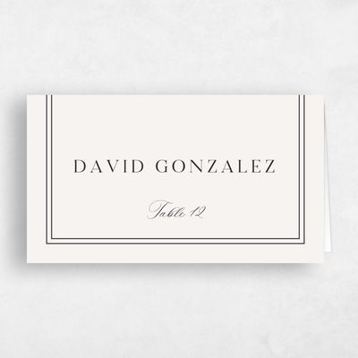 Ebony, Beige Wedding Place Card - Lockwood