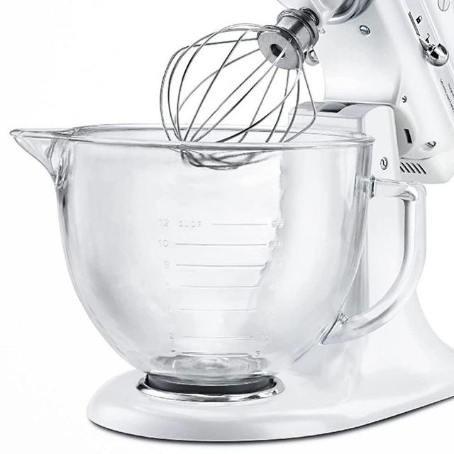 5 QT Glass Mixing Bowl, Glass Mixing Bowl for Stand Mixers, Compatible Glass Mixing Bowl, Glass Stand Mixer Bowl with Lettering Logo, Compatible with Kitchenaid Artisan Series Mixers