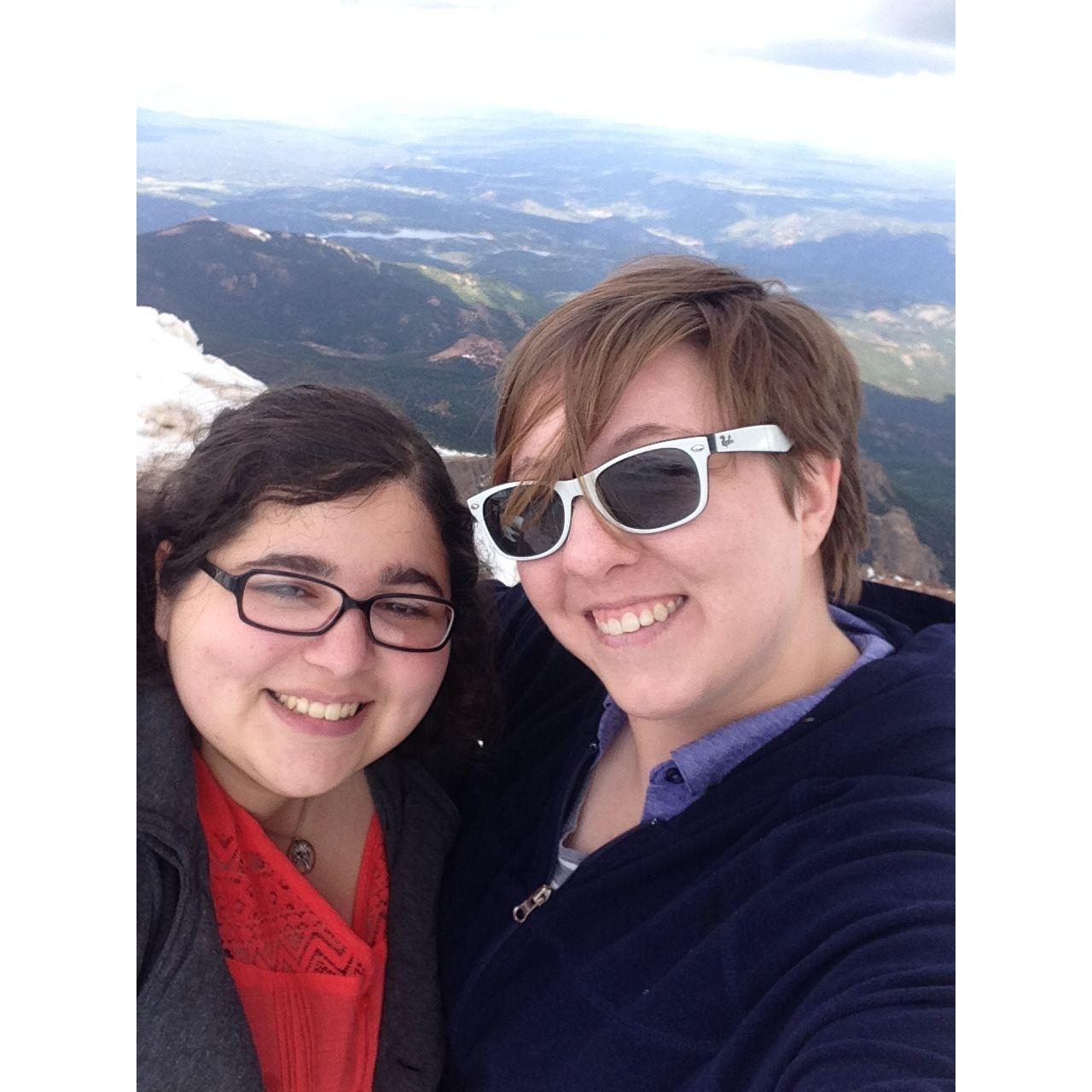 Maureen: Emmie flew to see me before we started dating to see whether we wanted to give a relationship a try. We are at Pike's Peak here.