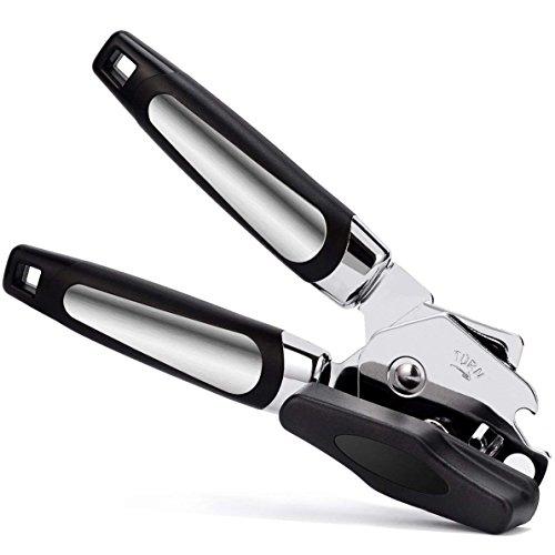 Can Opener, 3-In-1 Manual Can Openers, Cordless Tin Opener with Lids off Jar Opener and Bottle Opener in One, Smooth Edge and Heavy Duty Stainless Steel Sharp Blade
