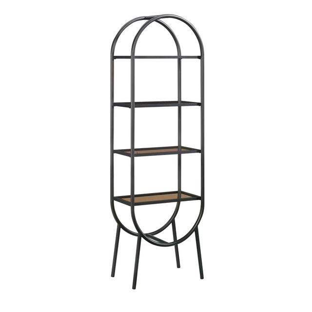 Sauder Boulevard Cafe Open Shelving, Black finish