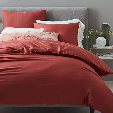 Tencel Duvet Cover, Full/Queen, Pink Grapefruit