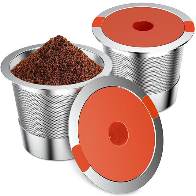 Reusable K Cups For Keurig | keurig reusable coffee pods Compatible with 1.0 and 2.0 Keurig Single Cup Coffee Maker Stainless Steel K Cup,BPA Free(2 pack)