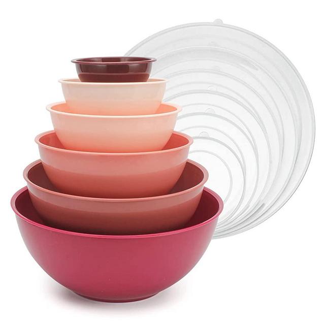 Bamboo Melamine Mixing Bowls | 10-Piece | Mixing Bowls with Lids Set  (Jacobean)