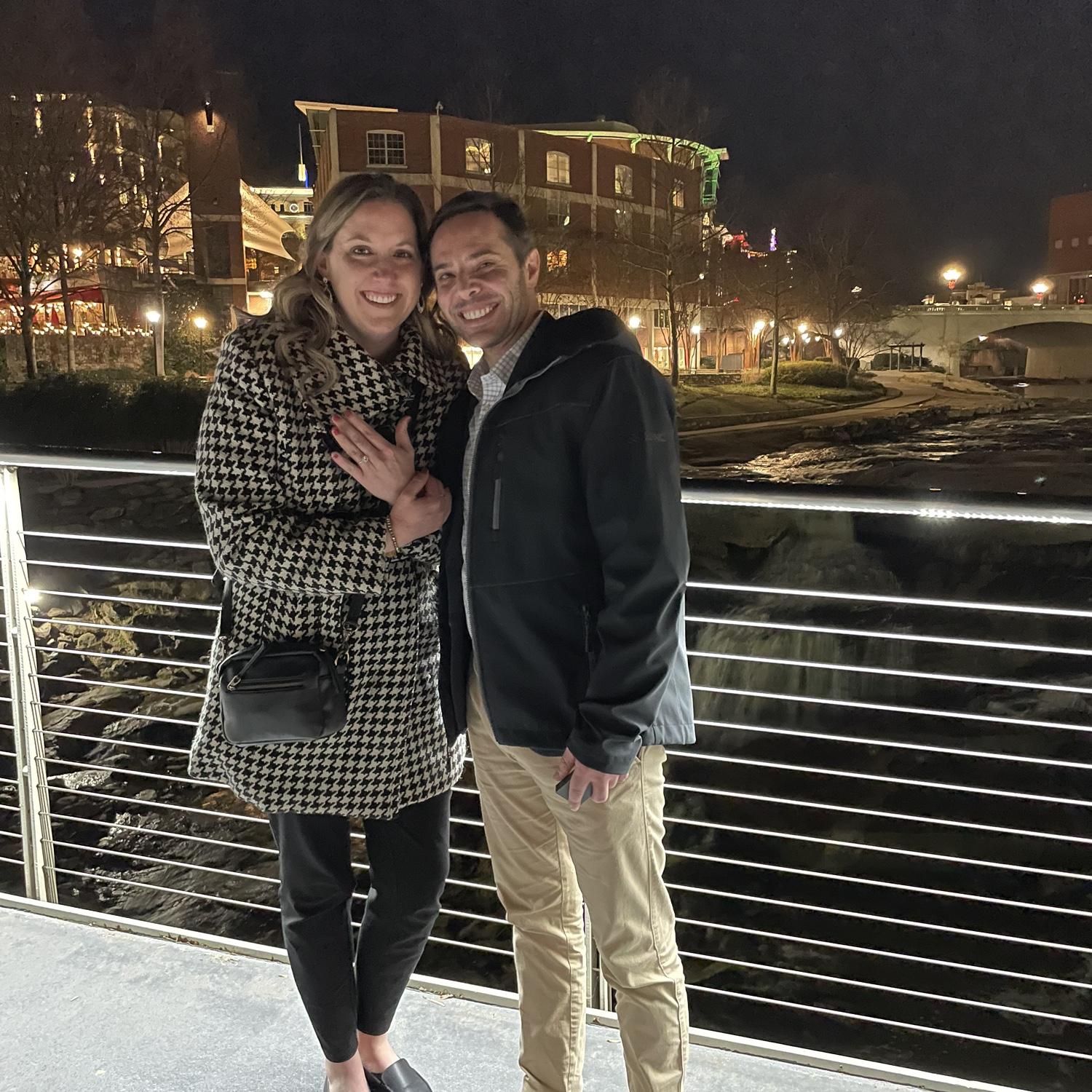 Thank you to the kind strangers that took this pic for us right after we got engaged in Greenville, SC!