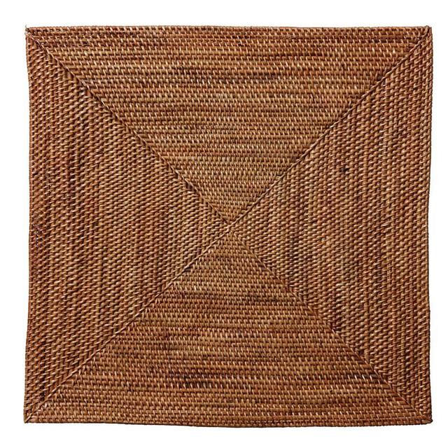 Tava Rattan Square Placemat - Honey