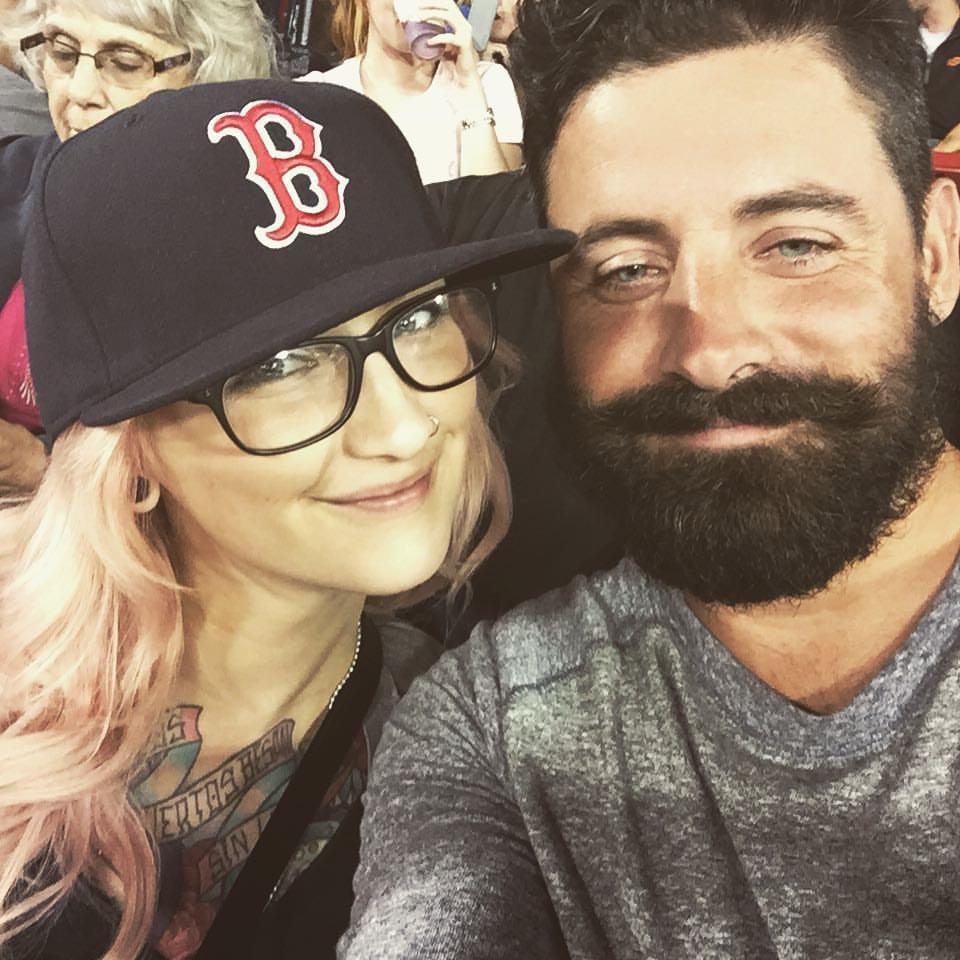 At a Boston Red Sox game at Fenway Park