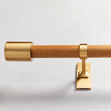 Mid-Century Rod - Wood/Brass 28"-40"