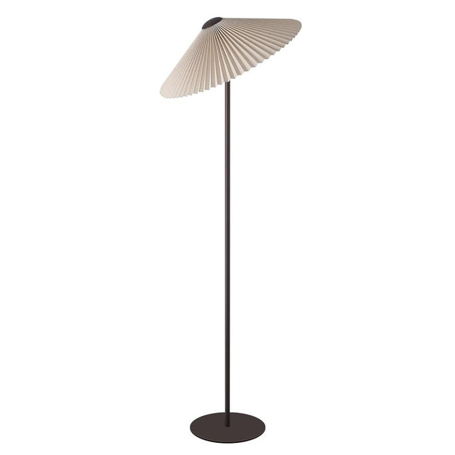 KUNJOULAM Pleated Floor Lamp, Pole Floor Lamps, Simple Design Tall Lamp with Fabric Lampshade, Standing Lamp for Living Room, Bedroom, Office, Home (Brown)