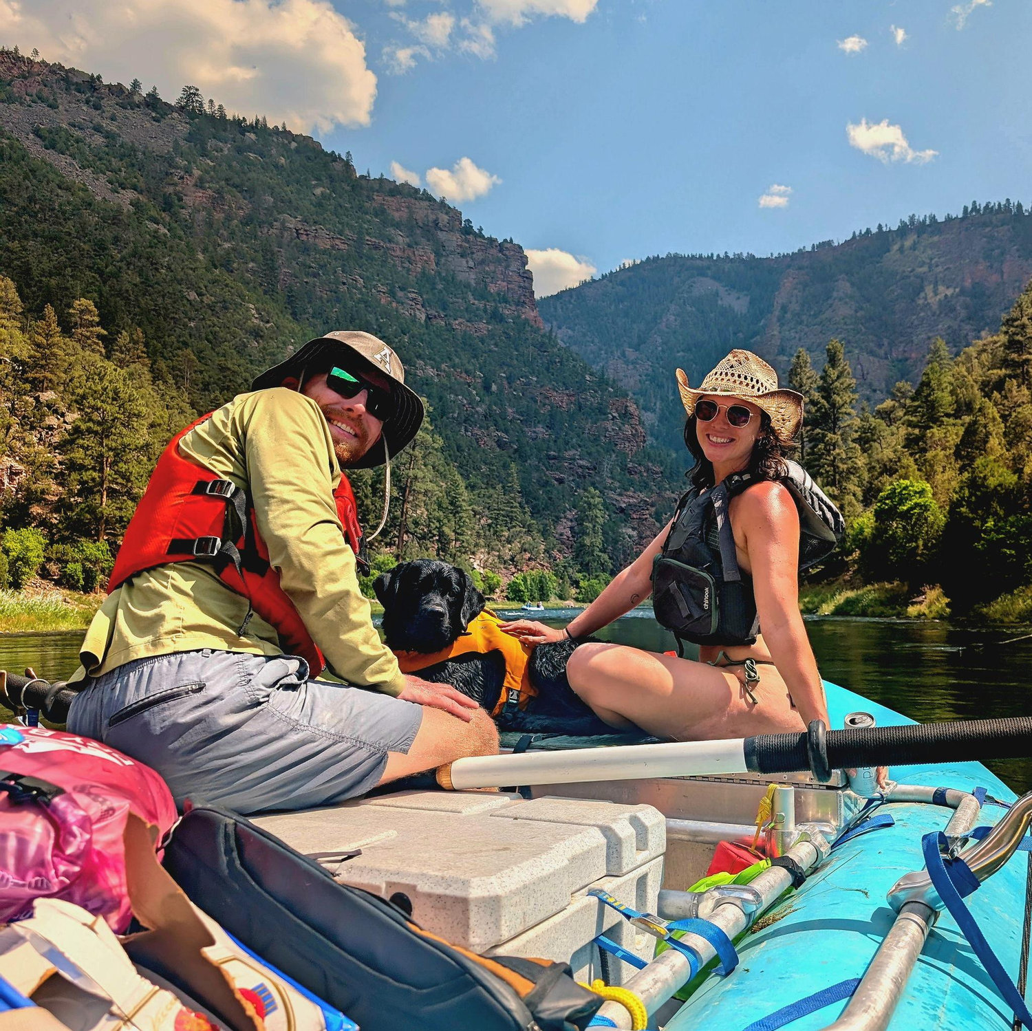Family pic rafting the Green River in Utah with the good friends