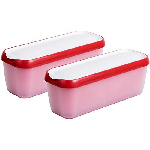 StarPack Long Scoop Ice Cream Freezer Storage Containers Set of 2 - for Home Made Ice Cream, Freezer Containers, Meal Prep, Soup and Food Storage