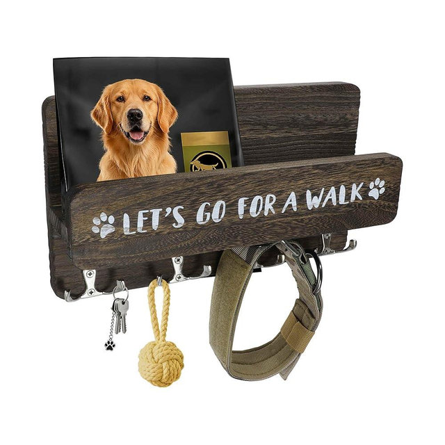 CAPASTEC Dog Leash Holder for Wall, Convenient Storage Dog Leash Hook, Keep Leashes Organized, Brown