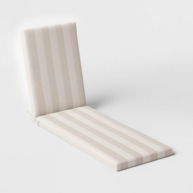 Cabana Stripe Outdoor Chaise Cushion DuraSeason Fabric™ Tan - Threshold™