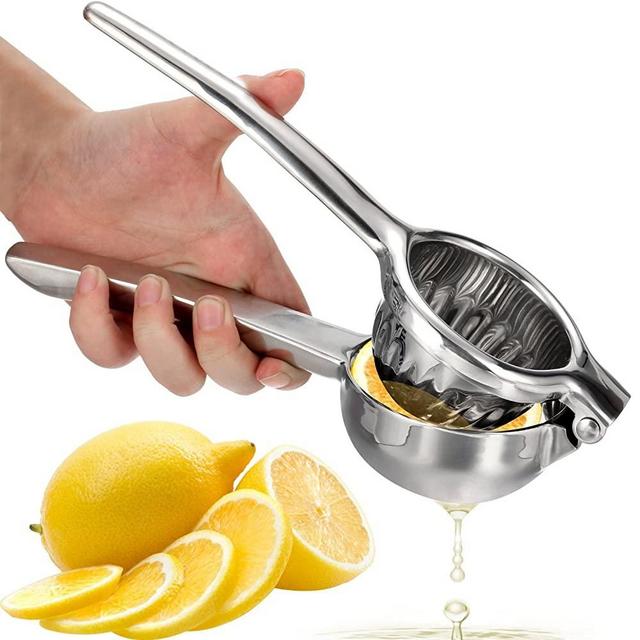 OVOS Citrus Juicer Lemon Squeezer Made From Unbreakable 304 Stainless Steel Manual Lemon And Lime Juice Squeezer (Silver)