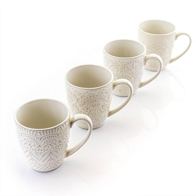 Gibson Elite 14oz 4pk Stoneware Pure Elegance Assorted Mugs